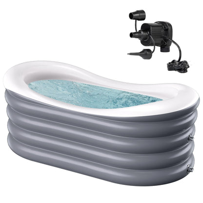 BINYUAN Inflatable Bathtub for Adults - Portable Collapsible Spa Tub with Electric Pump, Hot & Ice Bath Design, Foldable for 1-2 People, Durable PVC - Easy Inflate/Quick Drain