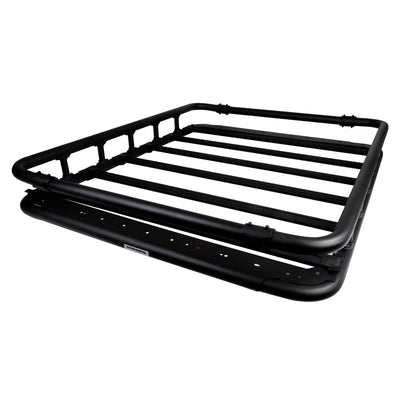 Go Rhino SRM 500 Flat Platform Roof Rack w/Quad-Rail & Clamps | Aluminum, Textured Black, L: 65" x W: 52" | 5935463T | Mounts to Most Cross Bars