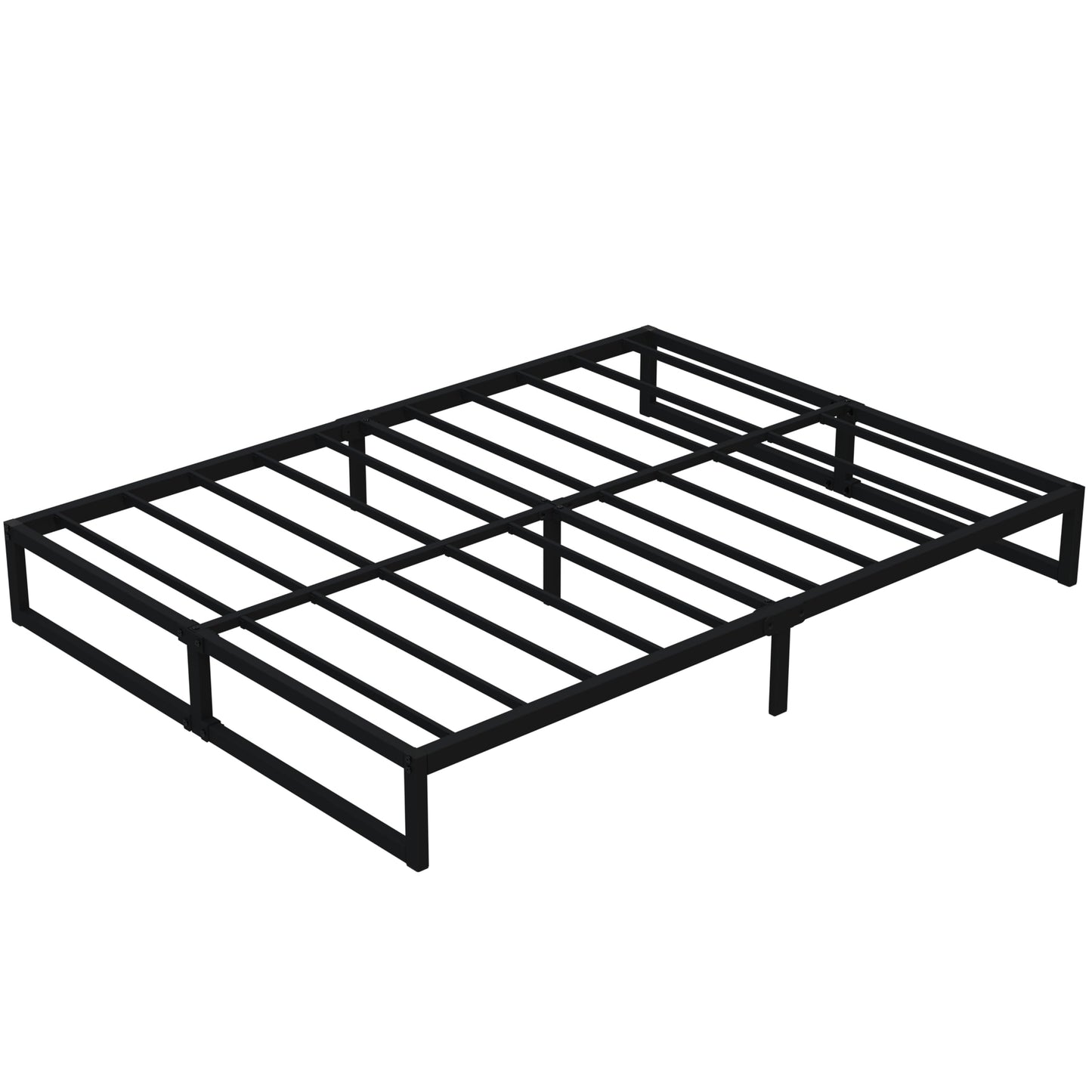 Lutown-Teen 9 Inch Queen Size Bed Frame Heavy Duty Steel Slat Support Metal Platform Queen Bed Frame No Box Spring Needed, Easy Assembly, Black