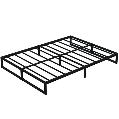 Lutown-Teen 9 Inch Queen Size Bed Frame Heavy Duty Steel Slat Support Metal Platform Queen Bed Frame No Box Spring Needed, Easy Assembly, Black