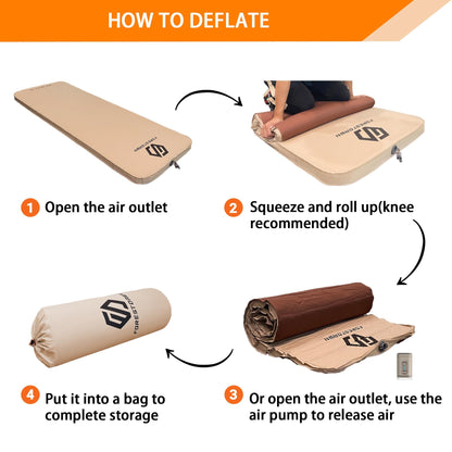 ForestDawn Double Self Inflating Sleeping Pad,2.7" Extra Thick Memory Foam Camping Pad, 60S Fast Air Self-Inflating Camping Mattress Pads, 4 Season Sleeping Mat for Camping Rooftop Tent Car Truck Van