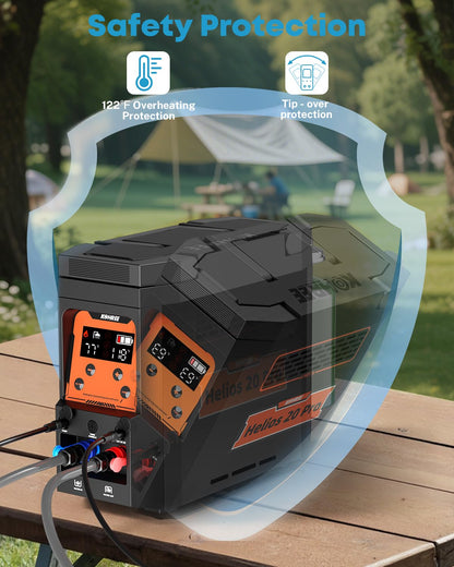 Kohree Helios 20 Pro, Portable Water Heater, 20,000 BTU 4000mAh Rechargeable Battery, Shower Pump, Propane Water Heater for Outdoor Camping Cleaning