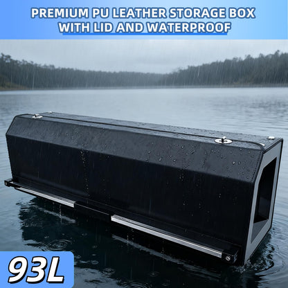 CarCrate Car Trunk Organizer, Waterproof SUV Organizer Trunk Storage with Lid & Handle, Extra Large Leather Callapsible Cargo Organizers, Durable Car Storage Box for Ford Jeep (40.5''*11.4''*12.2'')