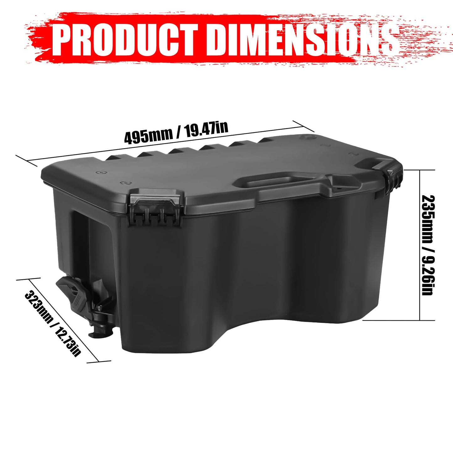 XATVXUTV 5.2Gal/20L Rear Modular Cargo Box for Can Am Maverick, Waterproof Rear Bed Tool Storage Box for Can Am Maverick X3 MAX, Trail, Defender, Commander Accessories, Replace OEM #715007112