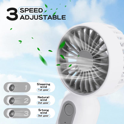 Rossesay 72 Pcs Mini Portable Fan Bulk Cute Handheld Lightweight Small Little Personal Hand Eyelash Fan 3 Speeds USB Rechargeable for Women Men Indoor Outdoor Makeup Travel (White)