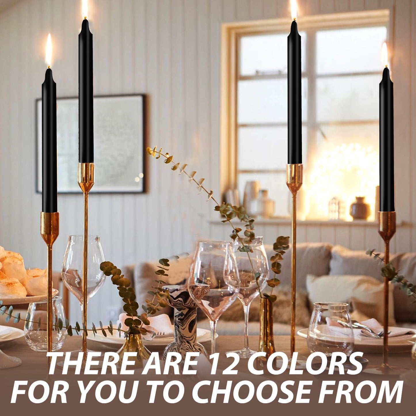 24 Pack Black Spell Chime Candles – Premium Mini Unscented Taper Candles for Rituals, Prayer, Meditation, Altar, Spells – 4" Tall – Ideal for Witches & Spiritual Practices