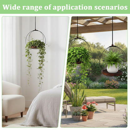 HrEtngiz Hanging Planters for Indoor Plants,Black Hanging Plant Holder,Metal Plant Hanger Indoor for Home Garden Office Decor(Pots Not Included)