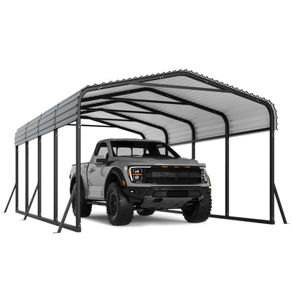 CABIHOME 10x20Ft Metal Carport Kits, Heavy Duty Carport with Galvanized Steel Roof, Reinforced Frame, Car Shelter for All-Weather Use, Outdoor Car Port Tent for Cars, Trucks, Boats, Tractors & RVs