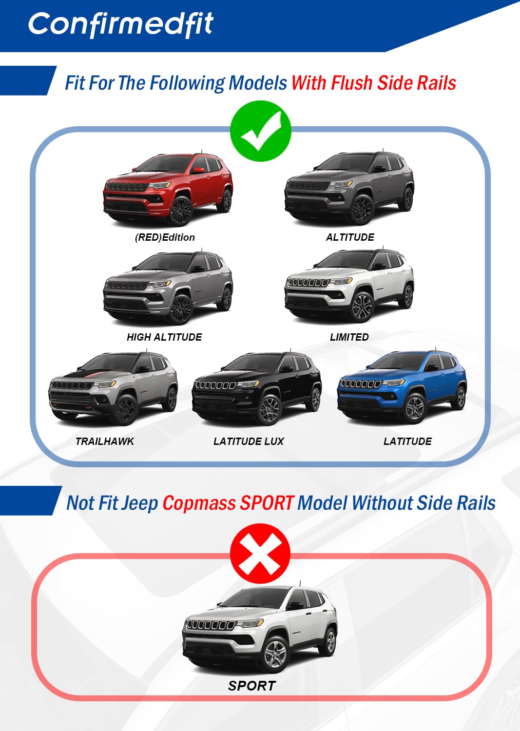 Enhanced 220 LBS Roof Racks for Jeep Compass 2018-2025, Real Aluminum Cross Bars for Kayak Snowboard Surfboard Bike Canoe Ski