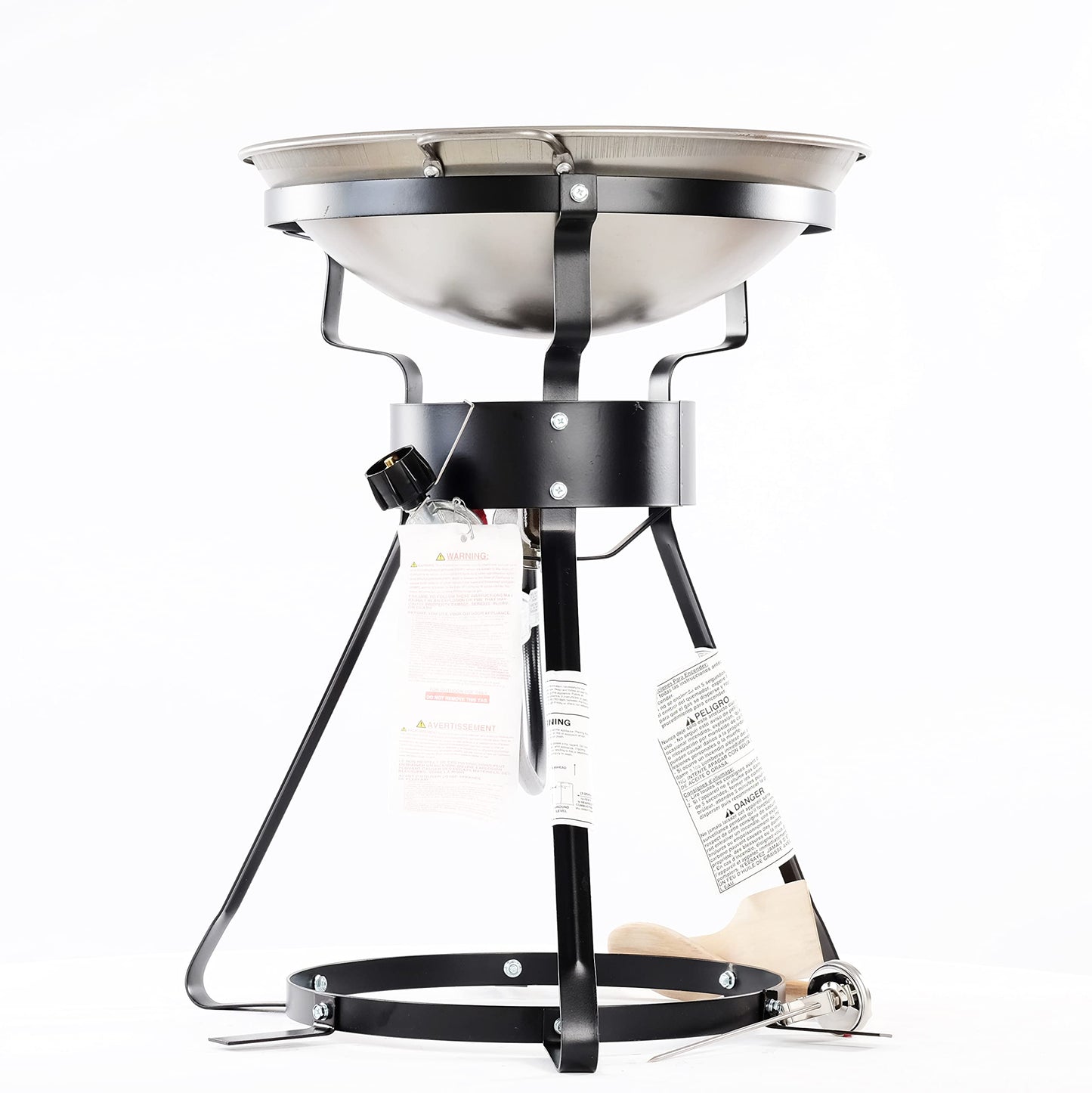 King Kooker 24WC Heavy-Duty 24" Portable Propane Outdoor Cooker with 18" Steel Wok, Black