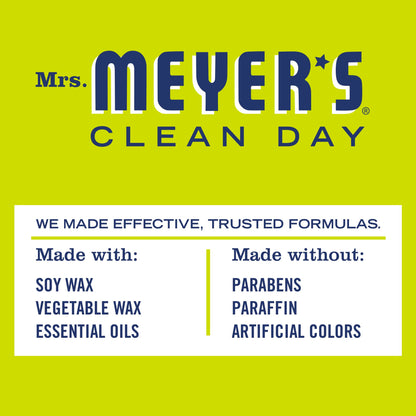 MRS. MEYER'S CLEAN DAY Scented Soy Aromatherapy Candle, 35 Hour Burn Time, Made with Soy Wax, Lemon Verbena, 7.2 oz
