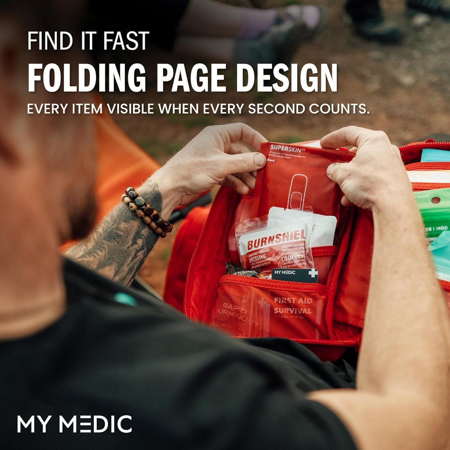 MY MEDIC MyFAK Standard IFAK First Aid Kit & Medic Kit - HSA FSA Items - Built in USA - Medical Supplies & First Aid Essentials for Home, Auto & Family Emergency Preparedness - Family Medical Bag, Red