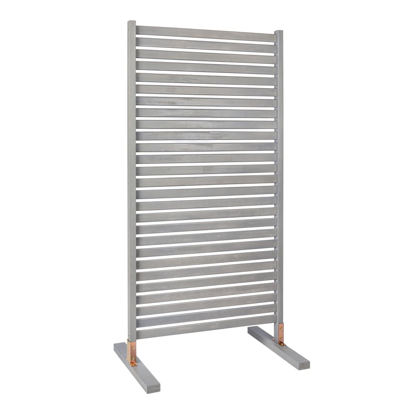 JONATHAN Y Solana Solid Acacia Wood Slat Outdoor Privacy Screen, 36" x 74" Freestanding Single Panel Room Divider, Weather-Resistant Wood Fence for Patio, Garden or Balcony, Gray Wash DVR2000B