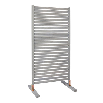 JONATHAN Y Solana Solid Acacia Wood Slat Outdoor Privacy Screen, 36" x 74" Freestanding Single Panel Room Divider, Weather-Resistant Wood Fence for Patio, Garden or Balcony, Gray Wash DVR2000B