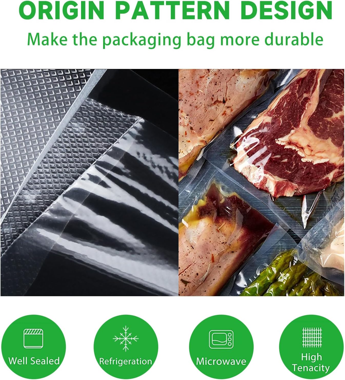 Vacuum Sealer Bags Rolls - BPA-Free Heavy Duty 11" x 16' | Puncture Prevention for Airtight Food Storage