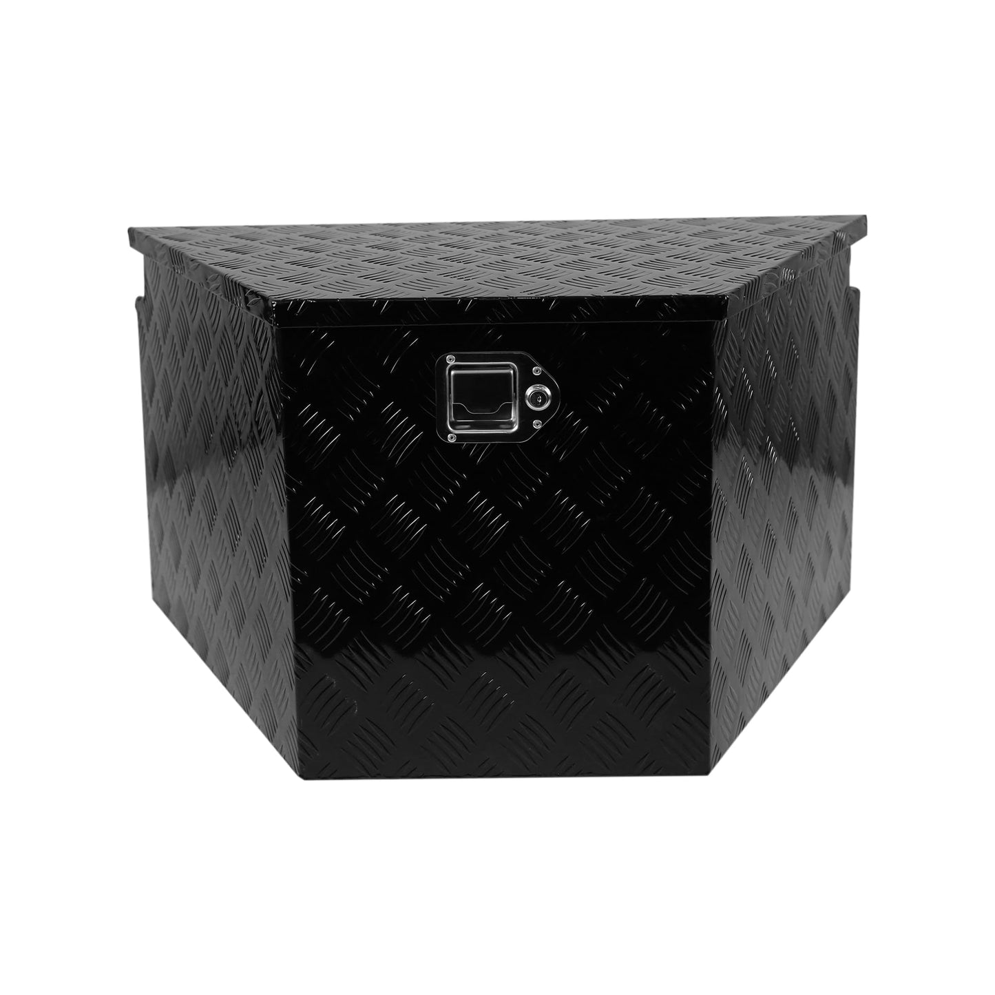 33 Inch Aluminum Trailer Tongue Tool Box, Utility Tool Storage Box for Trailer Tongue with Lock and Keys, 5 Bar Tread Pattern, Waterproof Trailer Tool Box Storage Organizer 32.5"x20.5"x18.3" black
