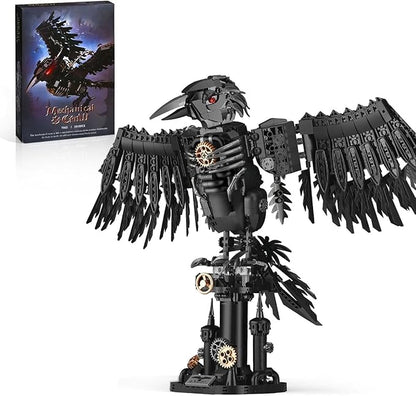 Mechanical Crow Building Sets Sky Animals Bird Building Block Collection Toy Home Office Decor Crow Bird Model Kit for Adults (1018PCS)
