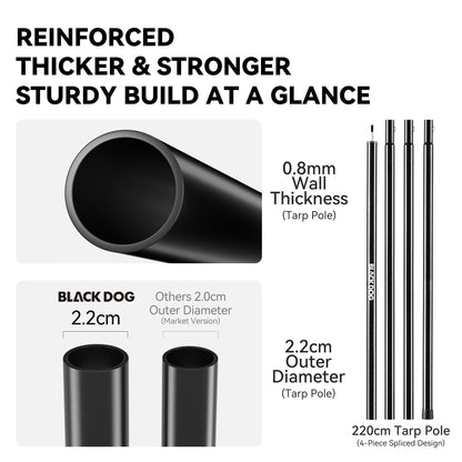 BlackDog Tent Tarp Hexagonal Arc-Shaped Canopy Star Curtain Crescent Moon