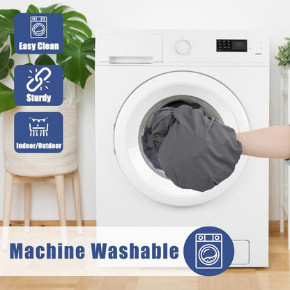 Moosfor Spandex Square Table Cloth, Elastic Fitted Tablecloths for Picnic, Stretch Washable Patio Table Cover for Outdoor, Camping, Banquet and Parties (Grey, 34"x34")