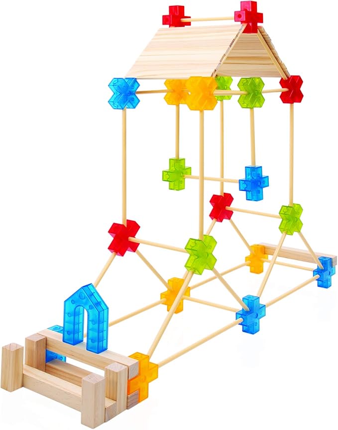 Guidecraft Texo 100 Piece Set - 3D Geometric Designs Educational Interlocking Shapes- Architectural Building-Bricks STEM Toys for Kids