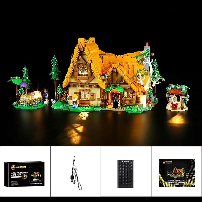 LIGHTAILING Light for Lego-43242 Snow White and The Seven Dwarfs' Cottage - Led Lighting Kit Compatible with Lego Building Blocks Model - NOT Included The Model Set