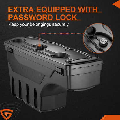 GEARLAST Truck Bed Storage Box With Password Lock For For 2019-2023 Chevy/GMC Silverado/Sierra 1500,Drivers Side,30L, Black Toolboxes