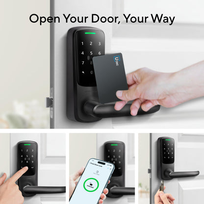 ULTRALOQ Latch 5 World's First Built-in WiFi Smart Lock with Fingerprint, 5-in-1 Keyless Entry Door Lock with Touch Digital Keypad, App Control, Black