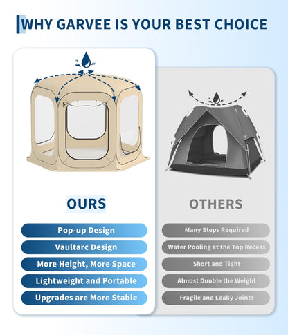 10x10 FT Pop Up Tent, Pop Up Canopy for 6-8 Person, Portable Screened Shelter with Carry Bag, Ideal for Patio, Backyard, Camping & Outdoor Activities