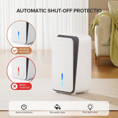 Skiennix Dehumidifier | 1000 Sq. Ft. Home & Basement Unit with Auto Shut Off & Aromatherapy Diffuser