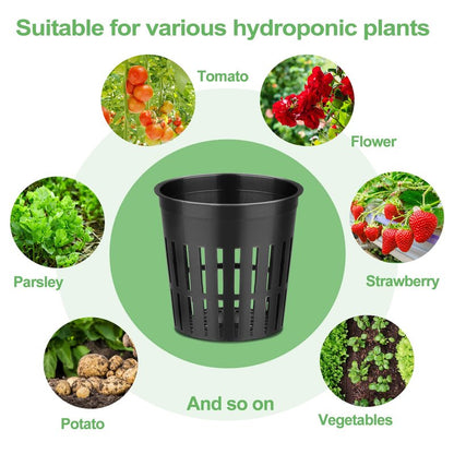 Reeooue 500-Pack 2 Inch Hydroponics Net Pots - Slotted Mesh Net Cups for Plant Growing System - Self Watering Baskets for Indoor and Outdoor Plants, Hydroponics Supplies Kit