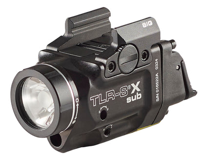 Streamlight 69417 TLR-8 X sub 500-Lumen Rail-Mounted Tactical Weapon Light with Integrated Red Aiming Laser Exclusively for Sig Sauer P365/XL Closed Rail Systems Only, Black