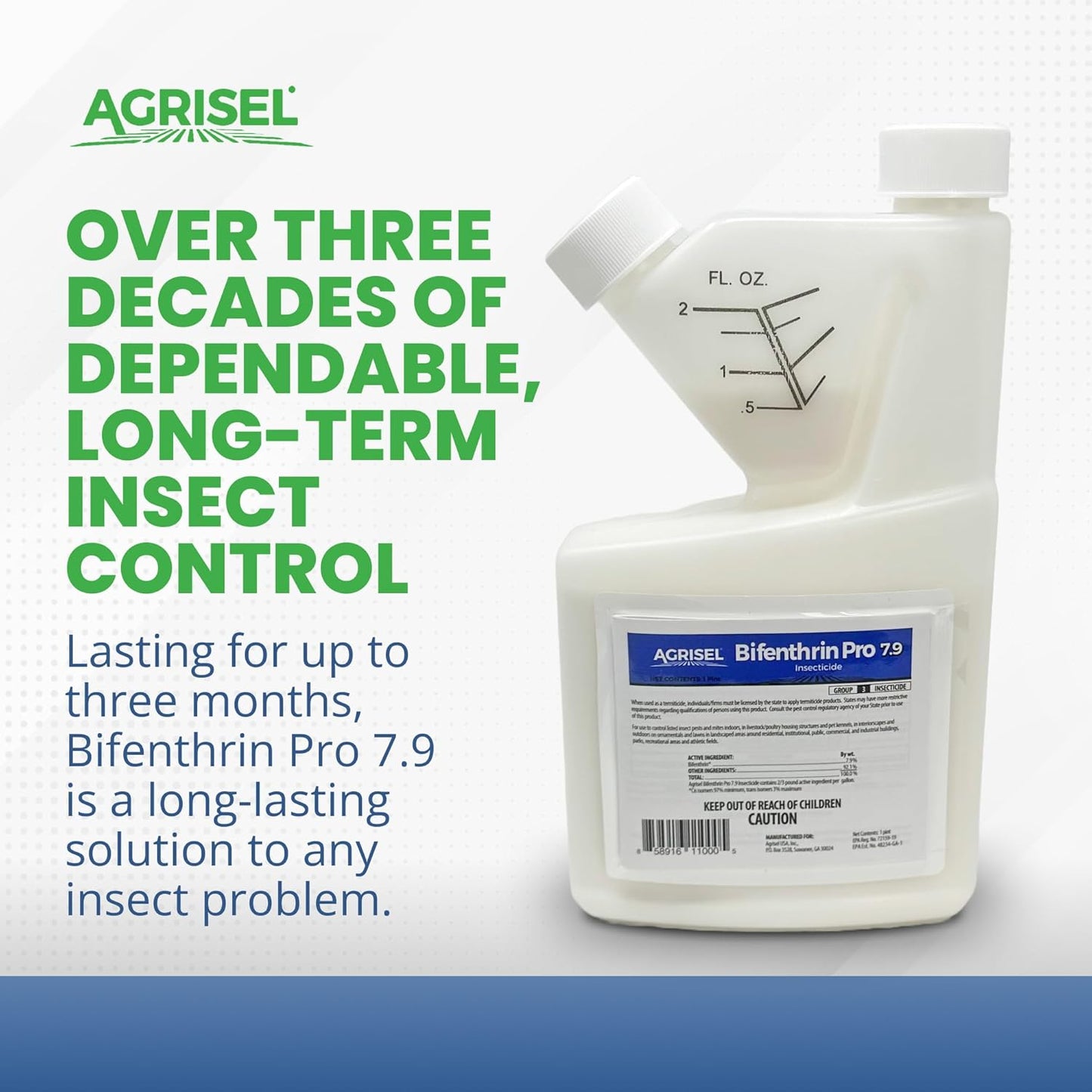 Agrisel Bifenthrin Pro Insect Control - Safe for Plants & Crops | 1 Gallon with 3-Pack Protective Gloves