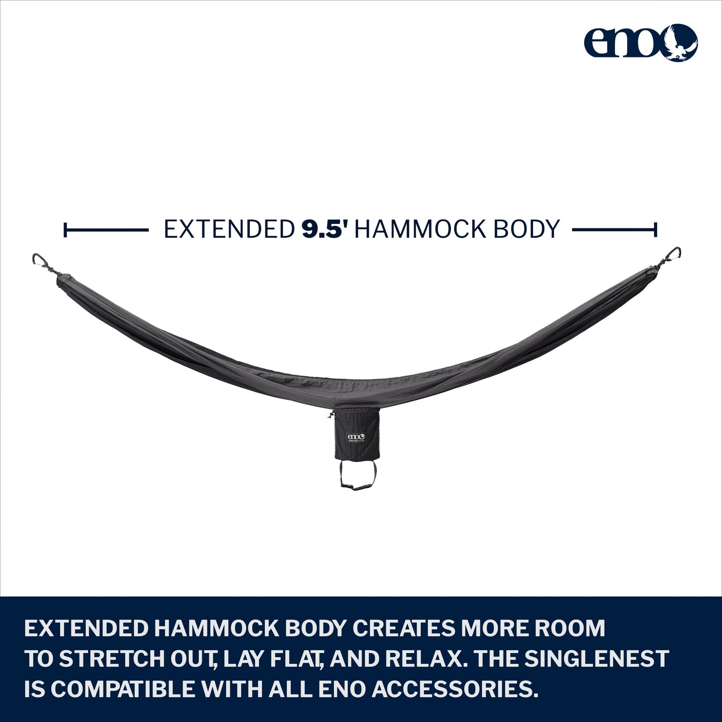 ENO Bundle, Includes The SingleNest Hammock & Atlas Suspension System, Lightweight, Durable Hammock with Straps for Camping, Hiking & Travel, Black/Charcoal