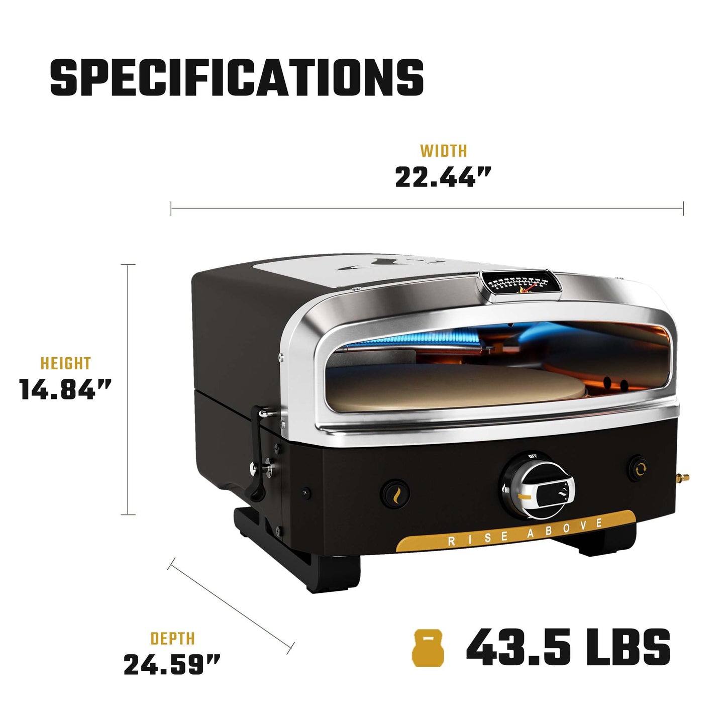Halo Versa 16 Propane Gas Outdoor Pizza Oven with Rotating Cooking Stone | Portable Appliance for all Outdoor Kitchens | Oven Cover Included