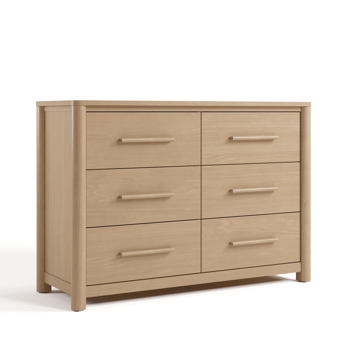 Storkcraft Malta 6 Drawer Dresser – GREENGUARD Gold Certified, Wood Dresser for Bedroom, Nursery & Kids' Bedroom Storage, Safety Interlocking Drawer System, Pre-Installed Tracks (Driftwood)