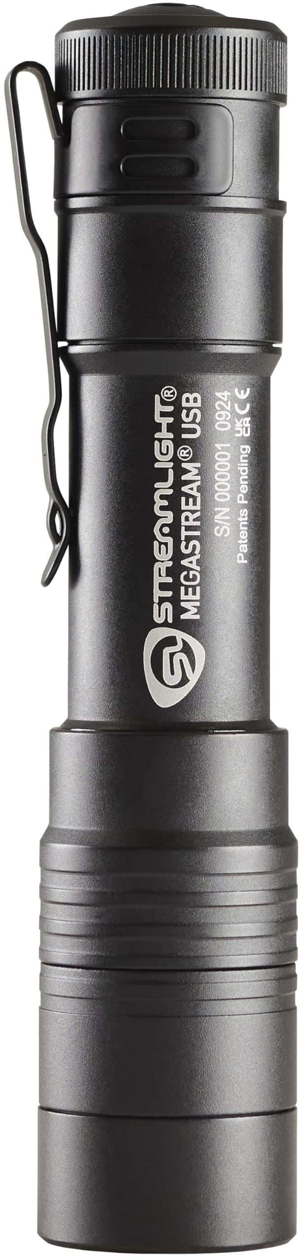 Streamlight 66210 MegaStream USB 1800-Lumen 26000-Candela Rechargeable EDC Flashlight Includes Rechargeable Battery, USB-C Cable, and Holster, Black