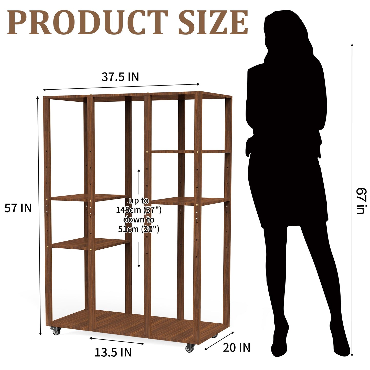GARVIN Extra-Large Art Storage Rack – Adjustable Wooden Cabinet-Style Multi-Tier Canvas Storage & Display Rack, Heavy-Duty Art Organizer for Classroom, Studio, Gallery, Posters