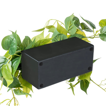 MyGift Vibrant Lifelike Artificial Plant Pothos Leafy Vine Greenery in Black Concrete Rectangular Planter Box