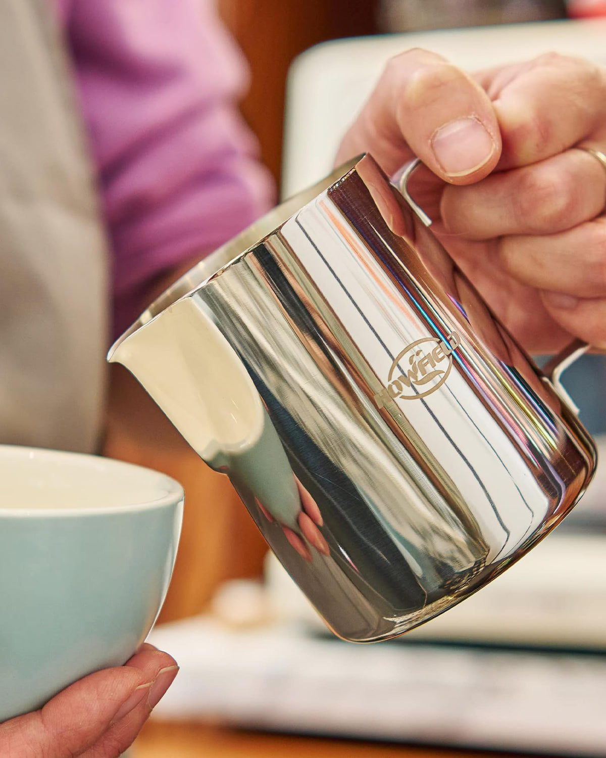 HOWFIELD Milk Frothing Pitcher, Stainless Steel, 32oz