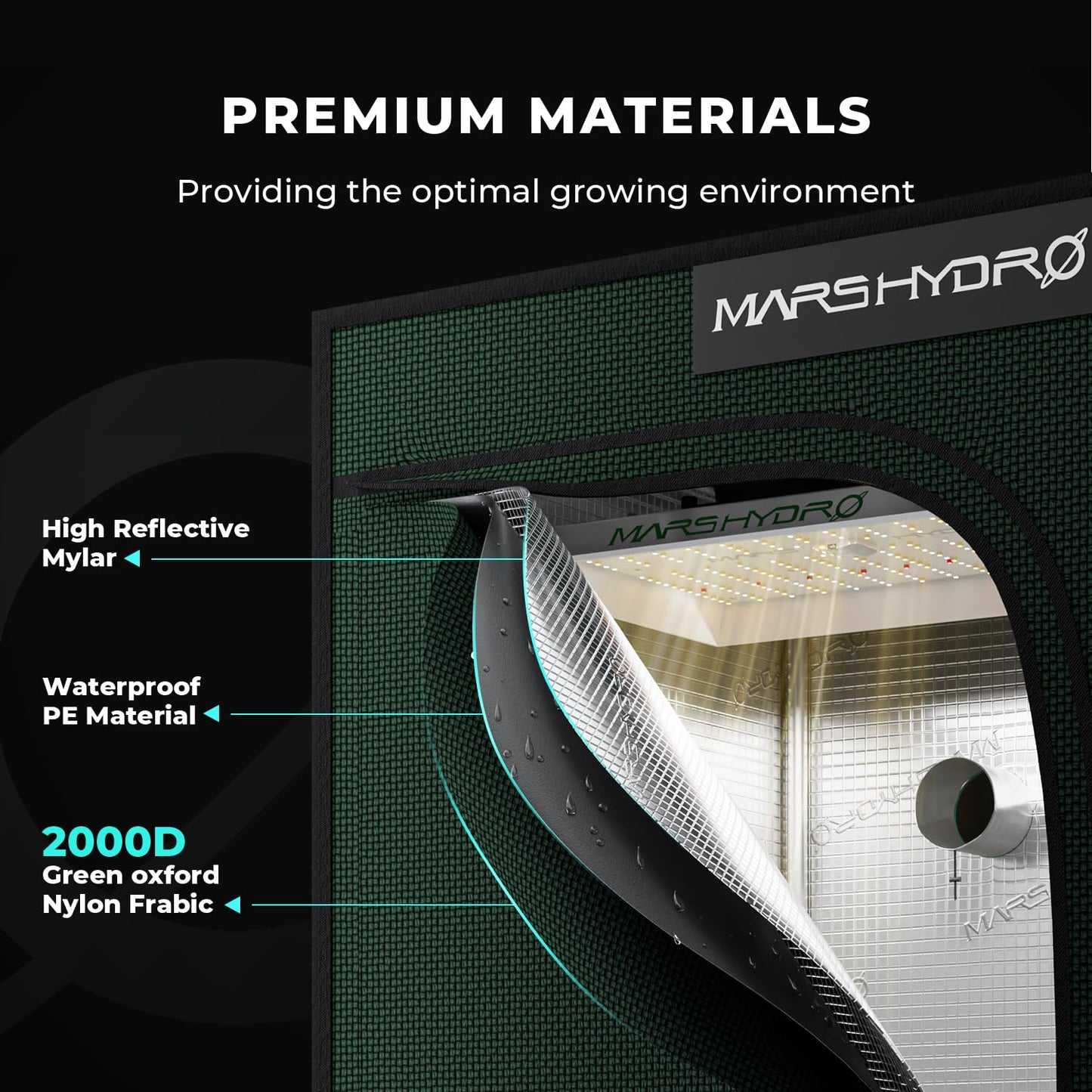 MARS HYDRO 2x4 Smart Grow Tent Kit Pro with WiFi-Integrated Controller 43,320W FC4000 App Dimming Grow Light,2000D Oxford Cloth,High Reflective Mylar,4inch Automatic Ventilation System,Green