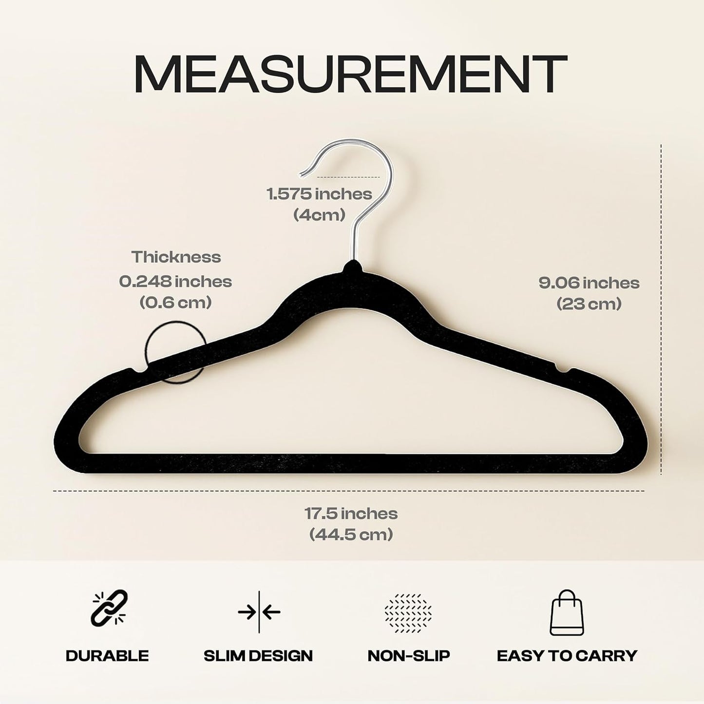 Utopia Home Velvet Hangers - 100 Pack Luxury Non-Slip Slim Coat & Pant Hangers - Black with 360° Swivel Hook
