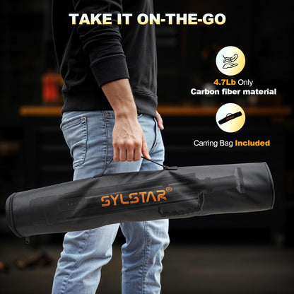 SYLSTAR 360° Rechargeable Work Light with Remote &Telescopic Stand (8.4Ft), 3000LM Ultra Bright, 8000mAh Battery, 3CCT Dimmable, Portable Camping Light for Jobsite Workshop Sports Emergencies(Black)