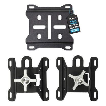 Rago Fabrication Universal Recovery Gear Bundle | RotopaX Molle Panel Mount & Hi-Lift Jack Mount Pair | Fits Rago, ADD Offroad & DV8 Molle Panels | Black