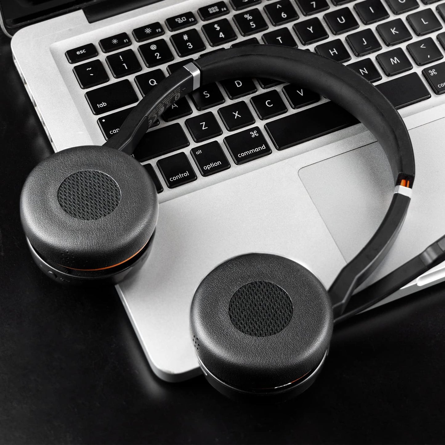 SOULWIT Earpads Replacement for Jabra Evolve 75(75UC 75MS 75SE) Stereo Wireless Bluetooth Headset, Ear Pads Cushions with Soft Protein Leather, High-Density Noise Isolation Foam - Black