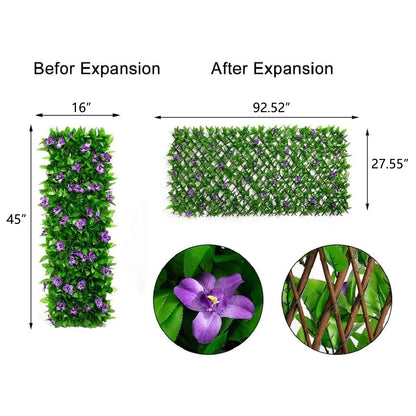 DOEWORKS Expandable Fence Privacy Screen for Balcony Patio Outdoor, 4PCS Faux Ivy Fencing Panel for Backdrop Garden Backyard Home Decorations