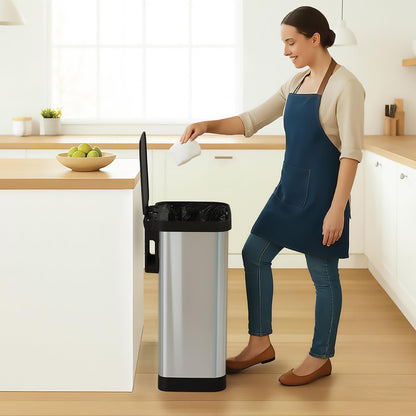 Glad Step Trash Can, Soft Close Lid Bin with Odor Protection, 20 Gal, Stainless