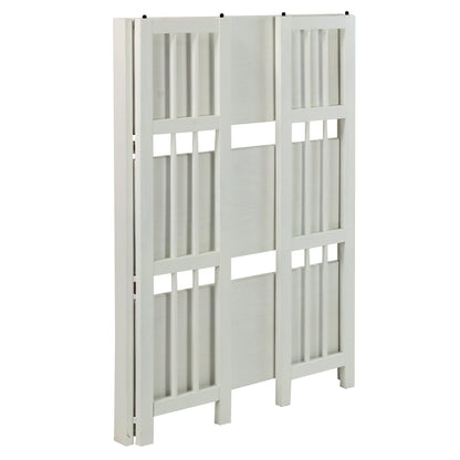 Casual Home 3-Shelf 27.5" Wide Folding Stackable Bookcase, White (New)