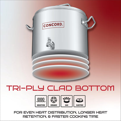 Concord Stainless Steel S Series Insulated Double Wall Stock Pot. Outdoor Kettle, great for temperature retention (40 Quart)