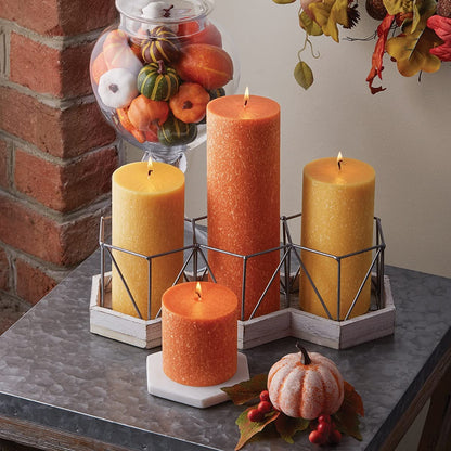 Root Candles Unscented Candles Premium Beeswax Blend Pillar Candle, 3 x 9-Inch, Butterscotch