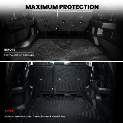 LASFIT Trunk Mat&Backrest Mat for Toyota 4Runner 2025-2026 5-Seater Gas Only(Not Fit Hybrid or 7-Seater), All Weather TPE Custom Fit Cargo Liner for 6th gen 4Runner SR5/TRD/Limited Cargo Mat